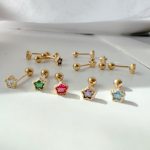 color: Blue stone +18K gold pair (including screw plug)