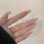 S925 sterling silver gold-plated design smile necklace fashion inlaid zircon full diamond clavicle chain pendant row drill ins style