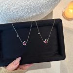 925 Sterling Silver Plated 18K Gold Amulet Hollow Gourd Shape Diamond Korean Style Elegant Fine Clavicle Chain