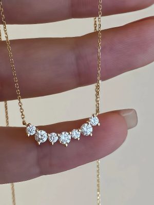 S925 Silver Plated 18K Gold Full Diamond Smiley Zircon Pendant Necklace Women Design Light Luxury High Clavicle Chain