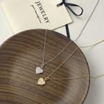 Dream of Heart Diamond ~ S925 Sterling Silver Plated 18K Gold Love Sweet Pendant Full of Zirconium Peach Heart Advanced Clavicle Chain Joker