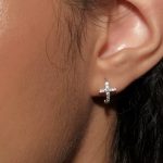 S925 Sterling Silver Gold Plated Shiny Diamond Ear Buckle Mini Cross Distinctive Earring Stud All-match Ear Buckle for Women