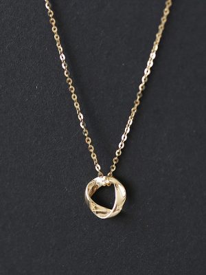 S925 Sterling Silver Necklace Mobius Ring Light Luxury Aesthetic Design Advanced 2024 New Clavicle Chain