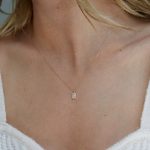 S925 Sterling Silver Plated 14K Gold Square Brand Zircon Necklace Women's Light Luxury All-match Design High-grade Clavicle Chain Ouni Na