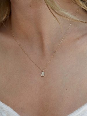 S925 Sterling Silver Plated 14K Gold Square Brand Zircon Necklace Women's Light Luxury All-match Design High-grade Clavicle Chain Ouni Na