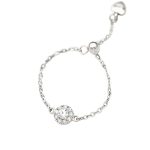 color: Round Diamond-White Gold / size: Push-pull adjustable