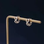 925 Sterling Silver Plated 18K Gold Unlimited Symbol Earrings Women's Simple Ear Ring Ear Buckle Exquisite Commuting Overlapped Earrings