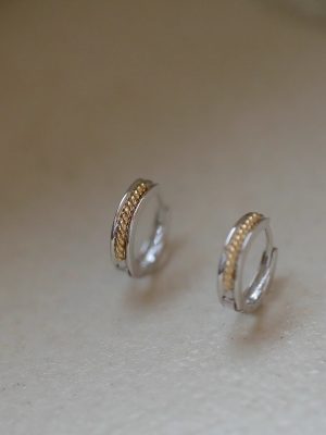 S925 Sterling Silver Gold-plated Silver Two-color Retro Exquisite Design Exquisite Twist Earrings Ear Accessories Elegant All-match HME