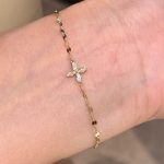 S925 Sterling Silver 14K Gold Plated Bracelet Women's Four-leaf Floret Diamond-encrusted Exquisite Chain Korean Bracelet Ouni Na