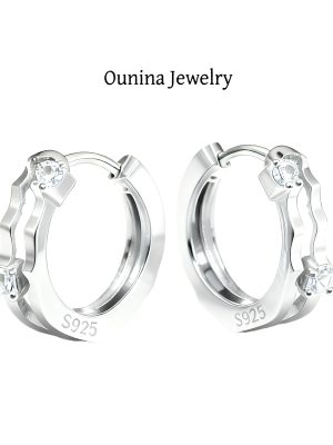 Super Design S925 Sterling Silver Plated 14K Gold Small Ear Ring Zircon Korean Elegant Exquisite Earrings Ear Buckle Female Ouni Na