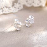color: Wave Stud Earrings-Silver / size: opening adjustable]