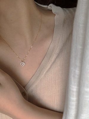 Heart Love ~ 925 Silver Plated 18K Gold Shell Love Pendant Necklace Women's Light Luxury Design Advanced Ins