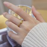 S925 Sterling Silver Plated 14K Gold Love Heart Opening Ring Women's High-Level Design Light Luxury All-Match Index Finger Ring Ouni Na