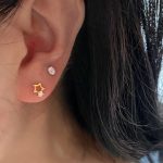S925 Sterling Silver Plated 18K Gold Star Earrings Small Fresh Simple Five-pointed Star Zircon All-match Ins Delicate Earrings