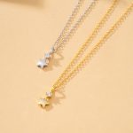 color: Brushed Star Necklace / Style: GOLD