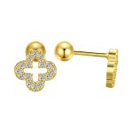 color: Gold clover stud earrings