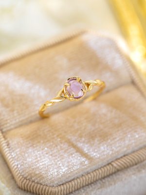 Japanese Style Light Luxury S925 Sterling Silver Natural Amethyst Ring Women's Simple Fashionable Exquisite Daily All-match Ring