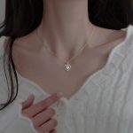 Love pendant s925 sterling silver 14k gold retro light luxury design ins tide clavicle chain simple temperament