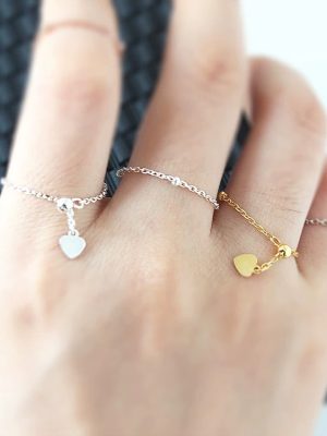 S925 Sterling Silver Plated 14K Gold Chain Pull-out Ring Women's Design Light Luxury Ins Fashionable Index Finger Chain Ring Ouni Na