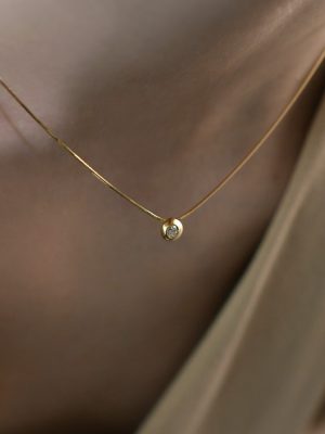 Small Bubble ~ S925 Sterling Silver Plated 18K Gold Zircon Pendant Very Simple Wind Snake Bone Necklace Female Clavicle Chain HME