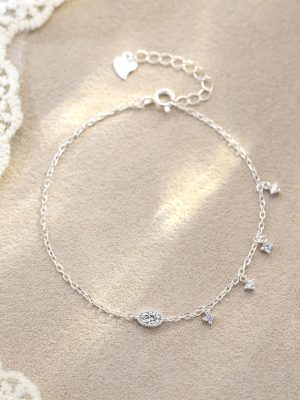 S925 Sterling Silver Star Broken Diamond Bracelet Female Gentle Fairy Design Adjustable Chain Commuter All-match Bracelet