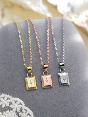 New Fashionable Bamang Star Square Brand Silver Necklace Women's All-match s925 Sterling Silver Diamond Pendant Jewelry