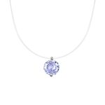 color: 6mm blue zirconium / Style: White gold 45cm