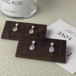 925 Sterling Silver Plated 18K Gold Pearl Water Drops Full Diamond Earrings Elegant Light Luxury Design Advanced Earrings