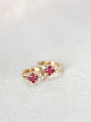 S925 Sterling Silver Plated 18k Gold Inlaid Zircon Ear Buckle Ear Bone Elegant Exquisite High-end Earrings Women's HME