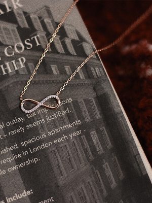 Infinite 8-character S925 Sterling Silver Necklace Classic Simple Temperament All-match Exquisite Inlaid Zircon Clavicle Necklace HME