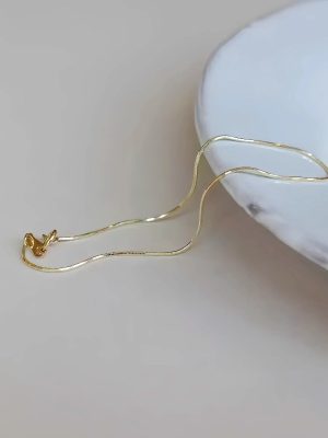 S925 Sterling Silver Plated 14K Gold Extremely Fine Snake Bone Bracelet for Women Simple Design Ins Style Elegant All-Match Stacked Wearing Bracelet