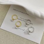 French Style Retro High-grade Pearl Earrings Women's 925 Sterling Silver Hollow Tube Pearl Earrings Earrings Ins Style Earrings