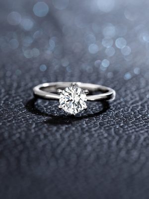 S925 Sterling Silver 50 Points 1 karat Moissanite Ring Elegant Korean Style Ins Simple Six-claw Diamond Ring Couple Ring