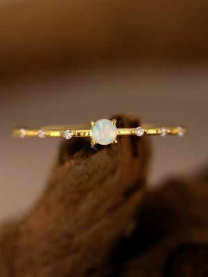 S925 Sterling Silver Micro-inlaid Zircon Ring Women's Design Exquisite High-grade Opal Autumn and Winter All-match Ring
