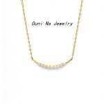 S925 Sterling Silver Plated 14K Gold Smile Necklace Women's High-class Commuter All-match Diamond Clavicle Chain Ouni Na