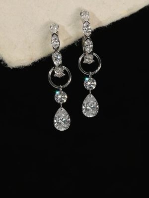 Jennie S925 Sterling Silver Plated 18K Water Drop Zircon Earrings Earrings Little Red Book Minimalist HME