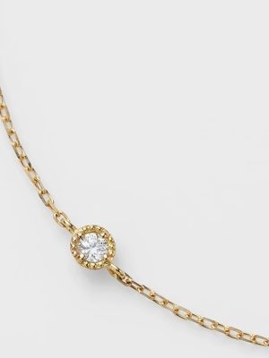 S925 Sterling Silver Plated 14K Gold Single Zircon Mini Ultra Fine Bracelet Women's Gift Stacked Japanese HME