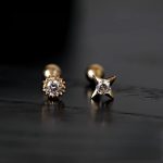 925 Sterling Silver Plated 18K Gold Star Sun Thread Earrings Women's All-match Zircon Earrings Light Luxury High-grade Earrings