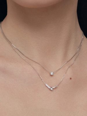 Lucky Knot 925 Sterling Silver Plated 18K Gold Knot Wrap Distinctive Stacked Necklace Women's Exquisite High-grade Clavicle Chain