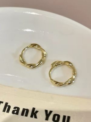 Ins Style Unique Twist Earrings Women's S925 Sterling Silver Plated 18K Gold Mobius Ear Ring Ear Buckle Light Luxury Cold Style