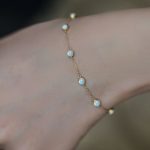925 Sterling Silver Plated 14K Gold 7 Opal Bracelet Girl's Retro Light Luxury Design High-grade Ins Hand Jewelry