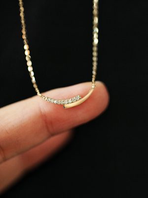 S925 Sterling Silver Plated 18k Gold Smile Necklace One Word Parallel Light Luxury High Smiley Face Double Row Simple Collarbone Chain