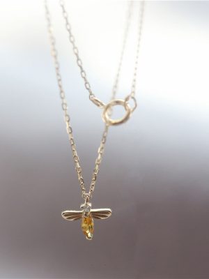 All-body S925 Sterling Silver Bee Necklace Women's Cute Small Simple Pendant Elegant All-match Clavicle Chain HME