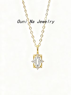 S925 Sterling Silver Plated 14K Gold Commuter Versatile Pendant Necklace Women's Japanese Style Retro Exquisite Ins Clavicle Chain Ouni Na
