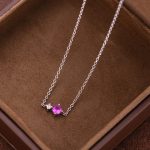 color: June [3# red corundum]] / Style: white gold