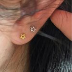 S925 Sterling Silver Plated 18K Gold Mini Star Earrings Women's Simple Ins Small Elegant Sleeping Without Picking Ear Bones