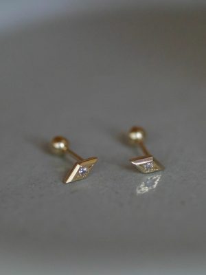 S925 Sterling Silver Plated 18K Gold Mini Star Mans Exquisite Joker Diamond Screw Earrings Sleep Free Commuter Joker HME