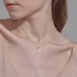 925 Sterling Silver Plated 18K Gold Pearl Fishtail Necklace Exquisite High Design Fashion Elegant Diamond Clavicle Chain