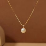 ~ S925 Sterling Silver Plated 18K Gold Pearl Necklace Light Luxury High Clavicle Chain Simple Versatile Commuter Chain