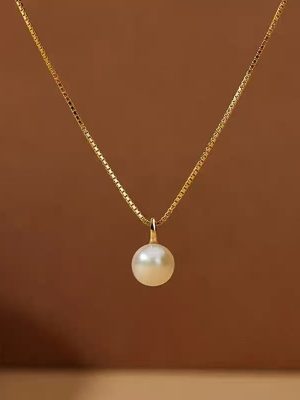 ~ S925 Sterling Silver Plated 18K Gold Pearl Necklace Light Luxury High Clavicle Chain Simple Versatile Commuter Chain